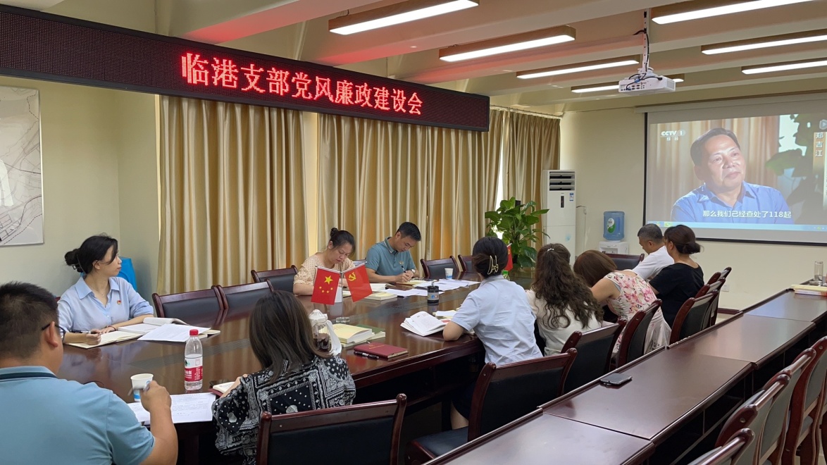 臨港支部組織收看警示教育片《正風肅紀紀實》 ——臨港支部召開7月黨風廉政建設(shè)會
